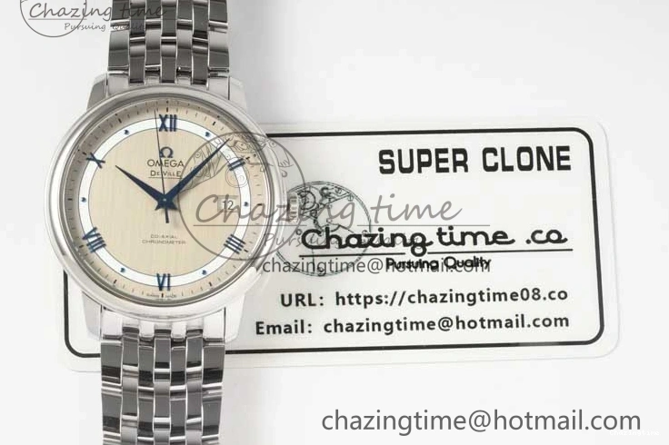 0325 HighPerformance De Ville SS DIWF 1:1 Best Edition Gray White Dial Blue Markers on SS Bracelet MIYOTA 7852